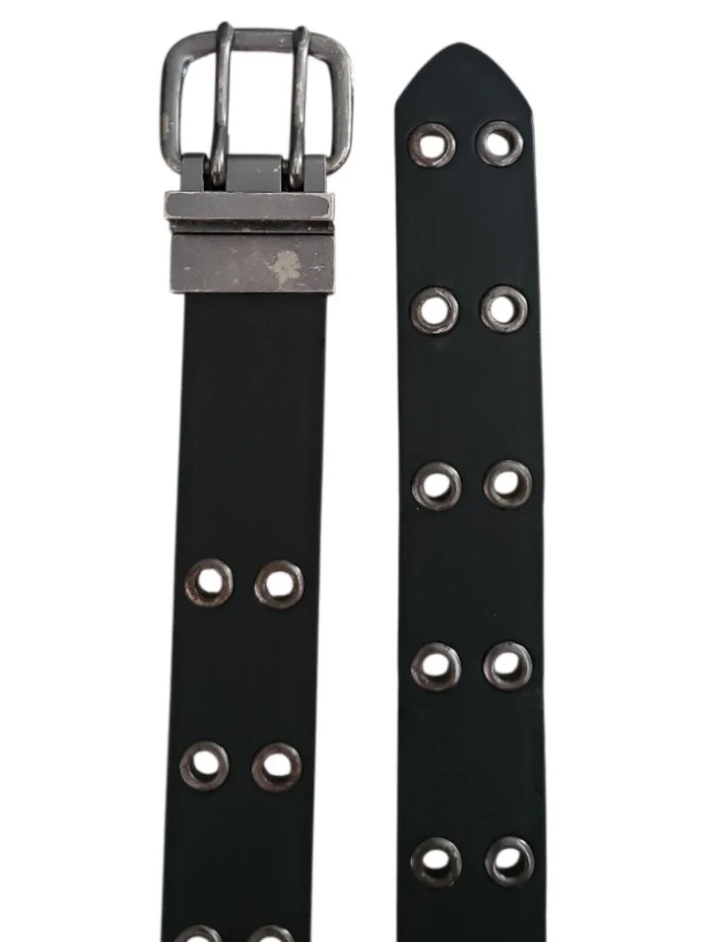Vintage Reversible Black Brown Grommet Belt Size 34 Punk Grunge Emo Y2K Unisex
